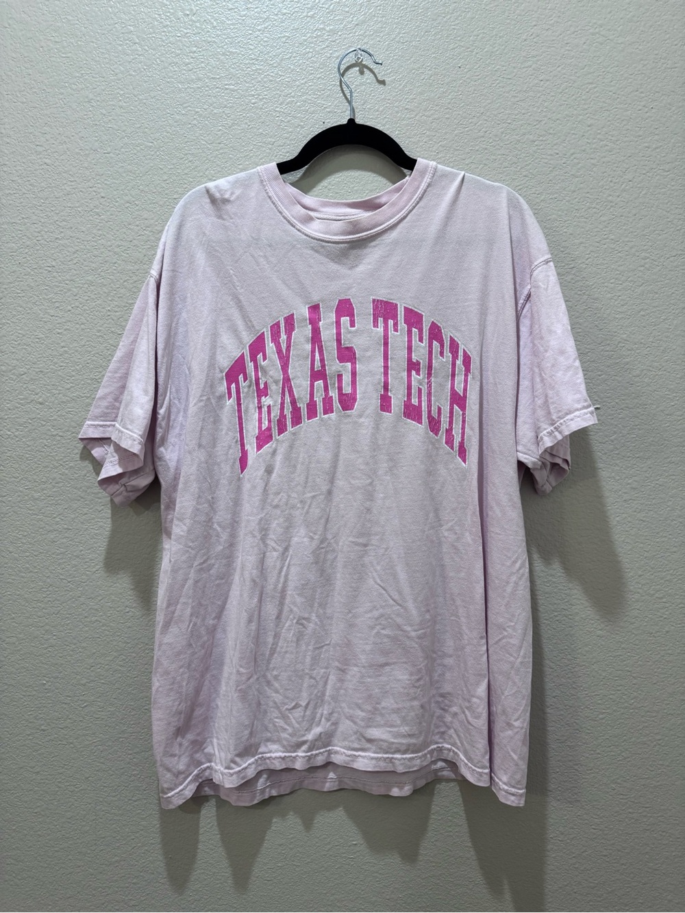 Comfort Colors Light Pink Texas Tech Arch Logo Tee
